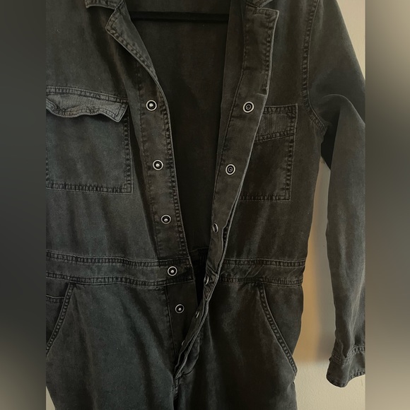 BDG Slouchy Long-Sleeve 100% CottonBlack/Gray Snap-Up Jumpsuit Small - Picture 7 of 10